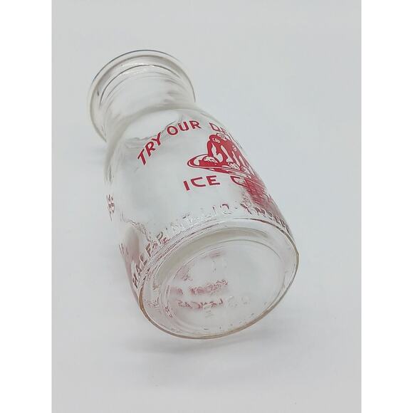 Vtg Schneiders Dairy Lancaster NY Half Pint Milk Bottle Try Our Ice Cream Red - Picture 5 of 5
